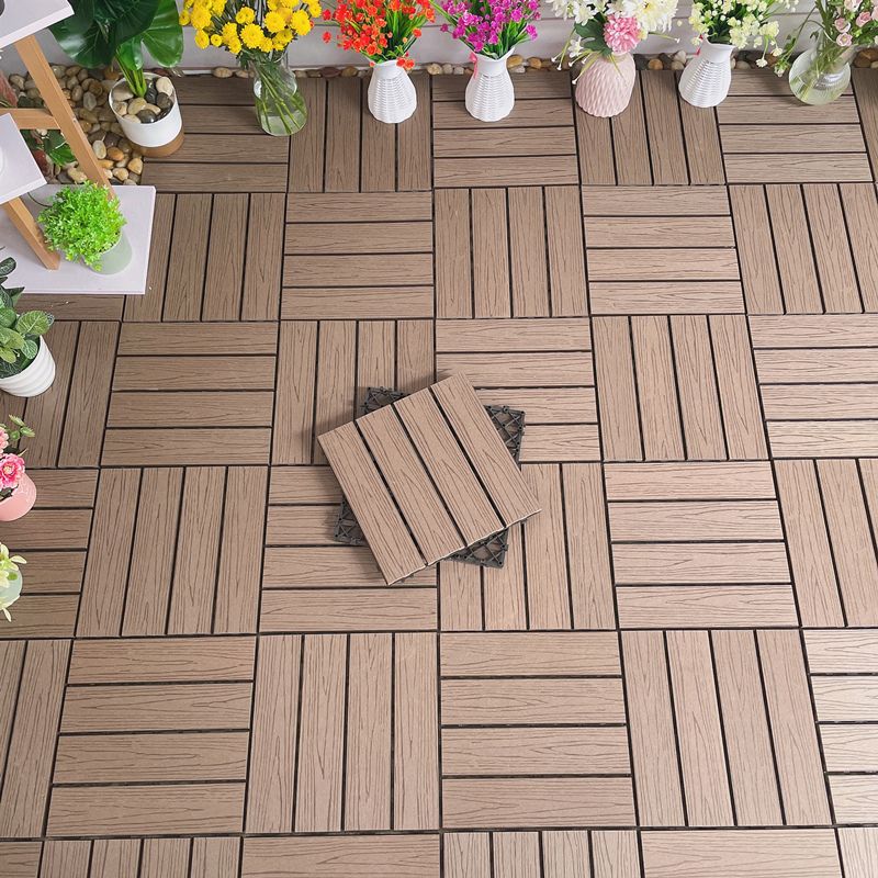 Waterproof Decking Board Strips Composite Square Outdoor Decking Tile Terrace