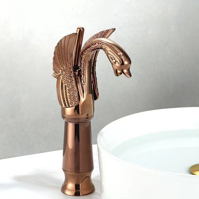 Full brass bathroom sink faucet hot and cold water single lever sink faucet