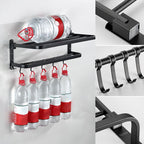 Modern Bathroom Accessories Black Paper Holder Bathroom Shelf Bathroom Accessory Set