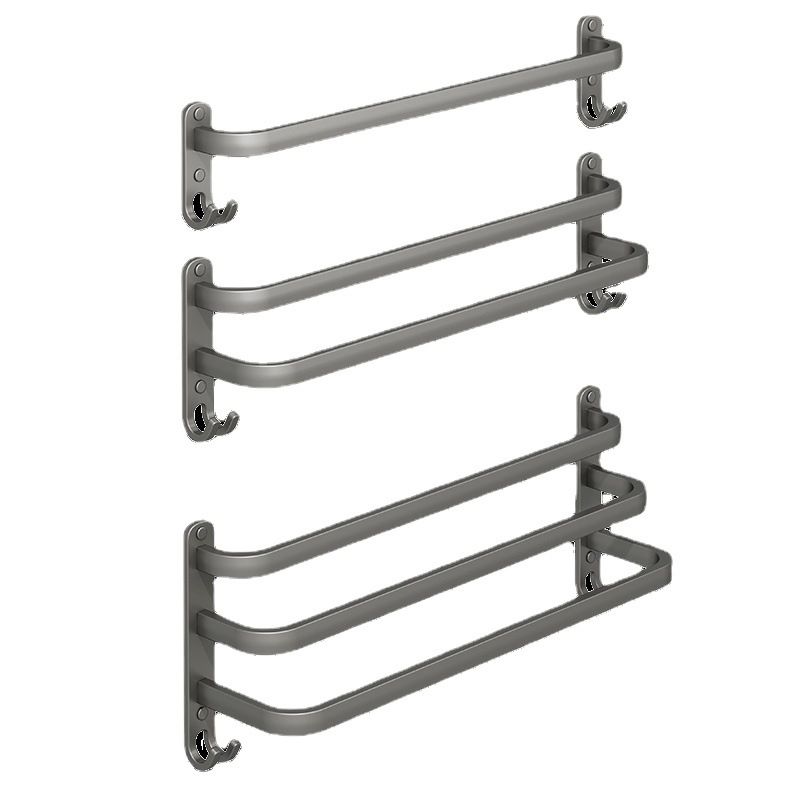 2-piece modern bathroom accessory set made of aluminum matte gray towel bar