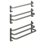 2-piece modern bathroom accessory set made of aluminum matte gray towel bar