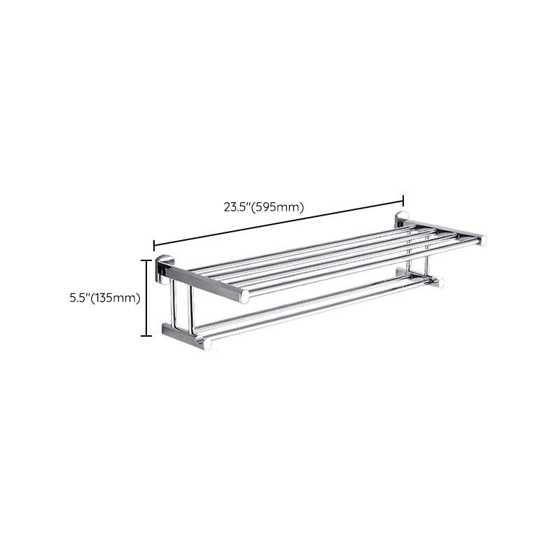 Polished Chrome Modern Bathroom Accessory Set Silver Towel Holder/Bath Shelf