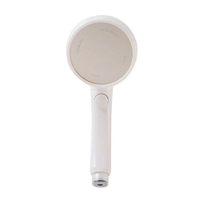 Plastic Handheld Showerhead White Standard Spray Round Wall-mounted Swivel Showerhead