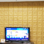 Glam peel and stick wall covering made of foam with 3D embossed panel