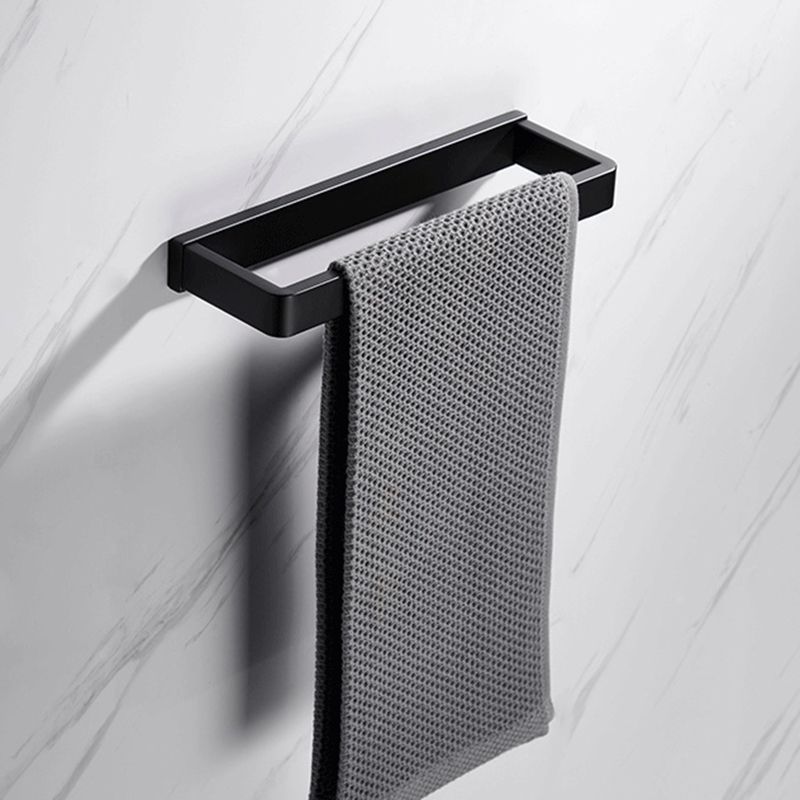 Matte Black 5-piece modern bathroom accessory as individual piece or as set with towel bar