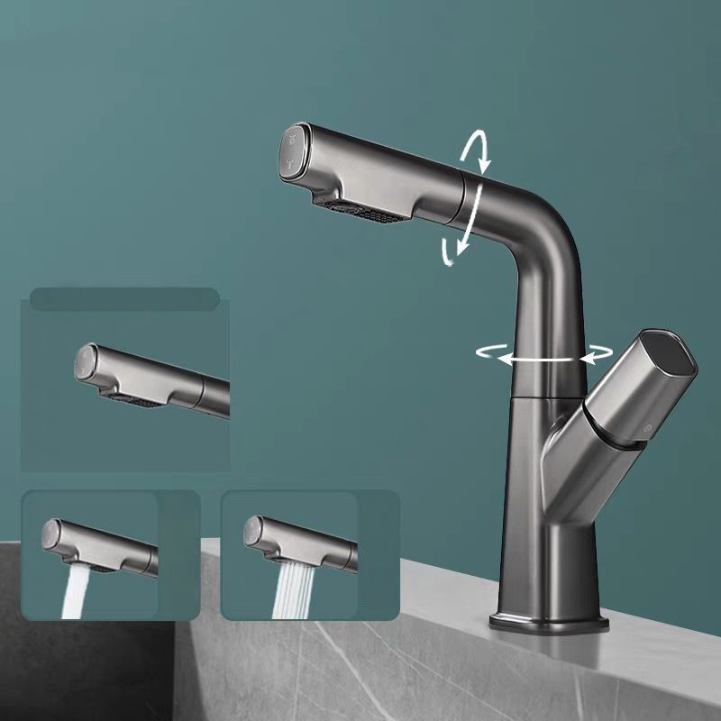 Modern Vessel Sink Faucet Brass Lever Handles Swivel Spout Sink Faucet