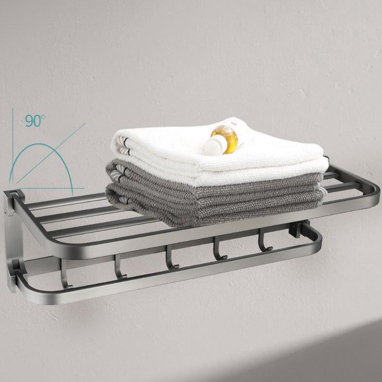 Contemporary Metal 6-piece Bathroom Accessory Set with Bathroom Shelf