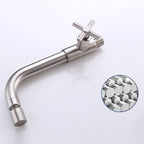 Contemporary Wall-Mounted Bathroom Faucet Cross Handles Stainless Steel Faucet