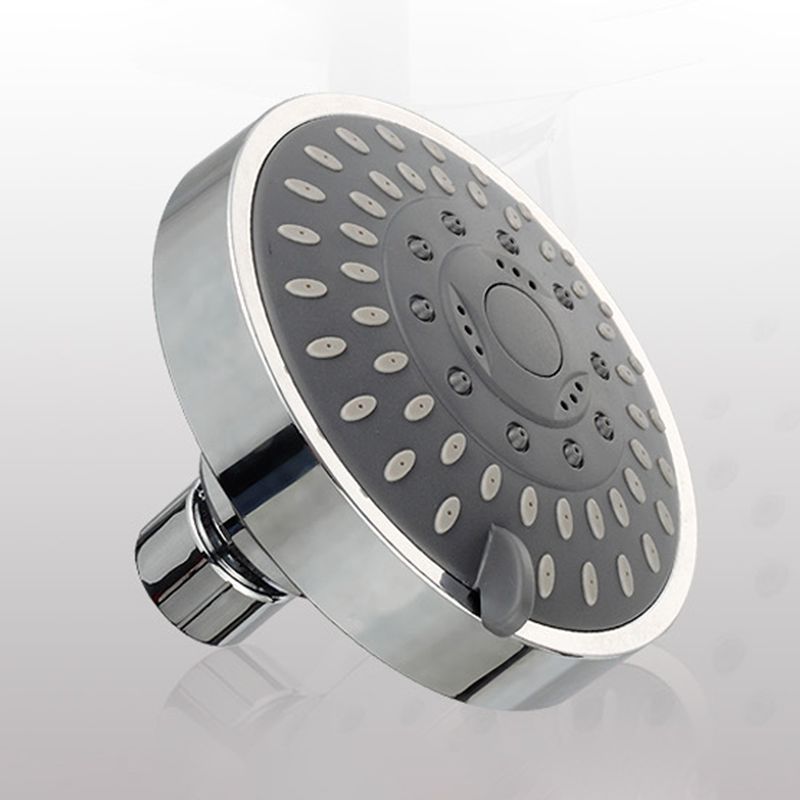 Silver Round Fixed Shower Head Modern Style Wall Mount Shower Head