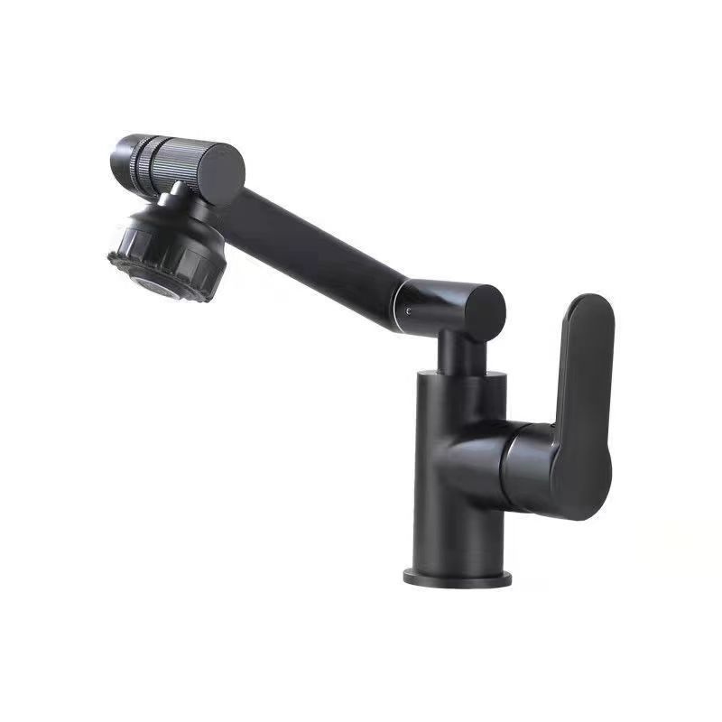Modern sink faucet stainless steel lever handles swivel spout sink faucet