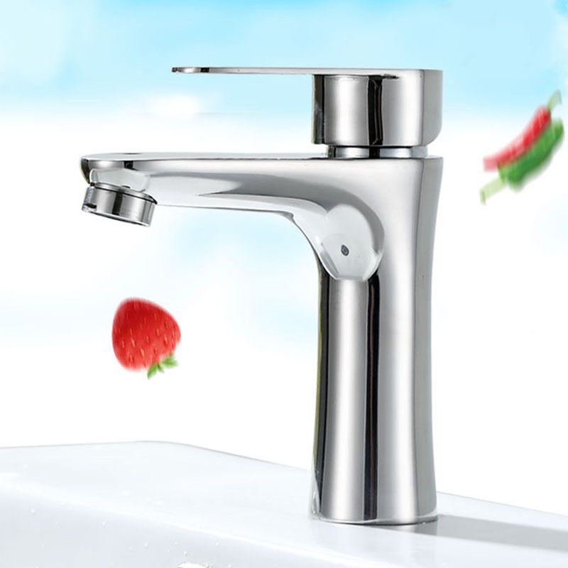 Contemporary Stainless Steel Sink Faucet Lever Handles Low Arc Sink Faucet