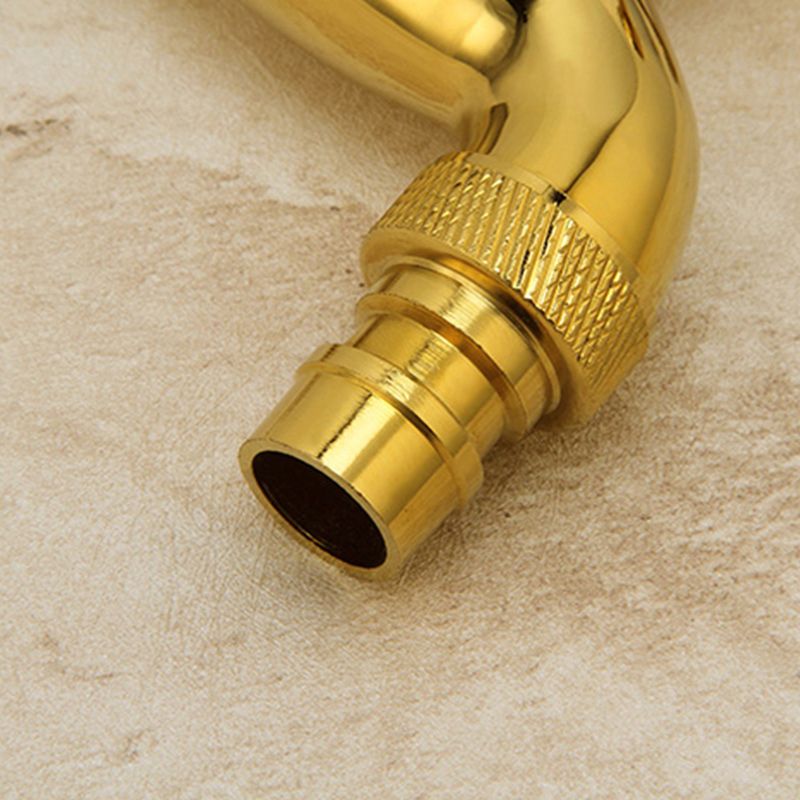 Glam Wall-mounted Bathroom Faucet Cross Handle Low Arc Round Basin Faucet