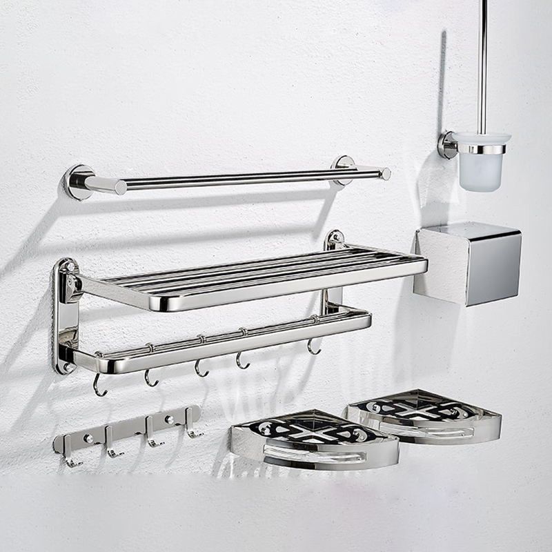 Modern Steel Bathroom Accessory Set Silver Bathroom Accessory Kit