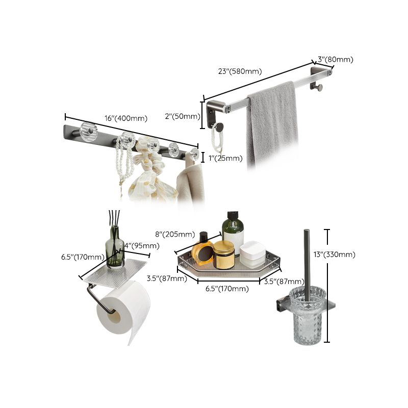 Modern Bathroom Set Gray Towel Rack Bathroom Shelf Bathroom Accessories Set