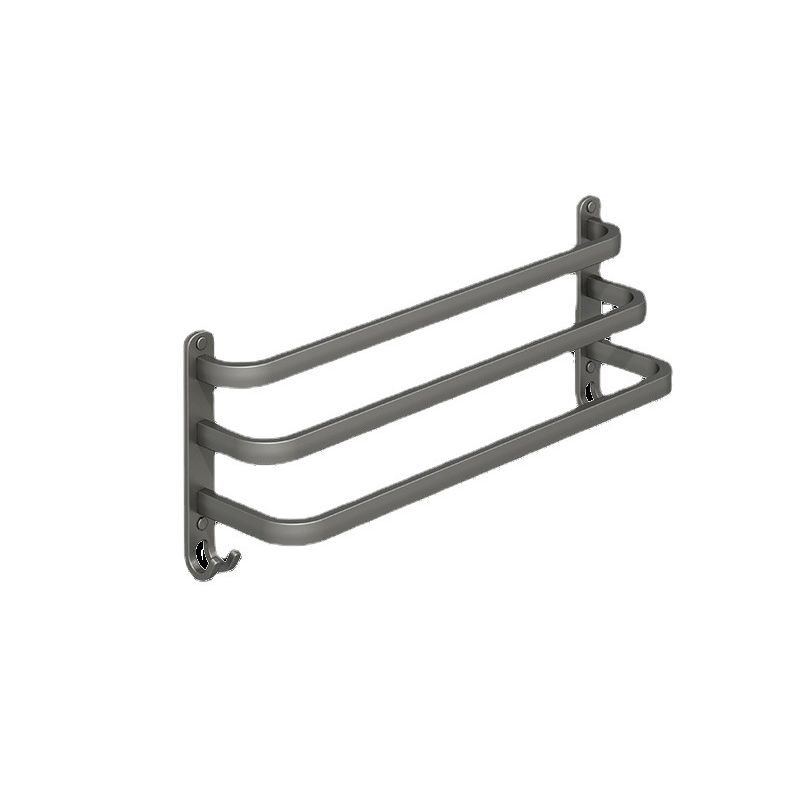2-piece modern bathroom accessory set made of aluminum matte gray towel bar