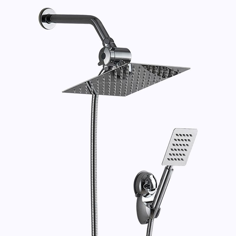 Square Metal Double Shower Heads Modern Shower with Shower Hose
