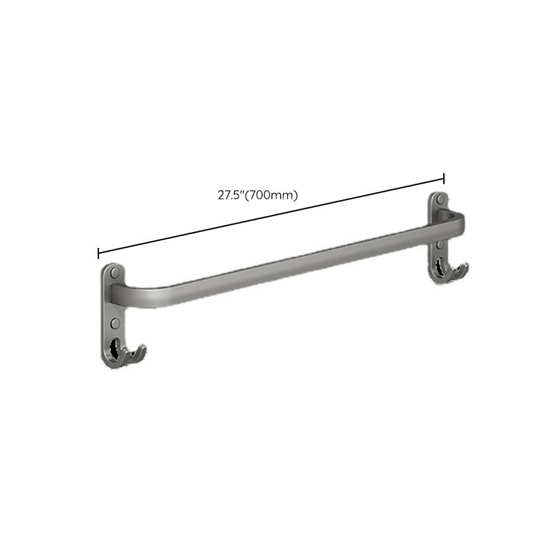 2-piece modern bathroom accessory set made of aluminum matte gray towel bar