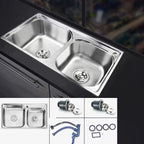 Classic Style Kitchen Sink Stainless Steel Kitchen Sink with Drainage Hole Kit