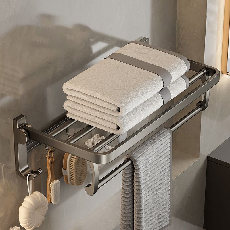 Modern Bathroom Accessories Set in Gray with Bathroom Shelf/Towel Holder/Robe Hooks & Paper Holder