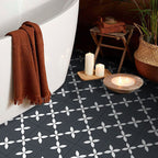 Square Indoor Vinyl Floor Peel and Stick Floral Print Waterproof Vinyl Floor