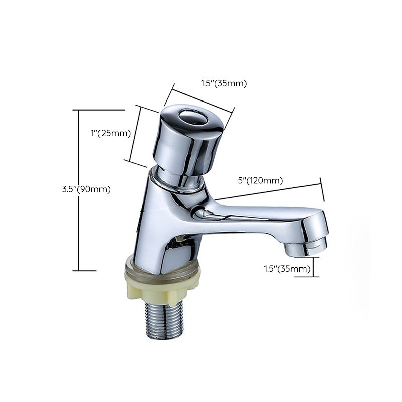Modern sink faucet with brass knob handle, low arc, washbasin faucet
