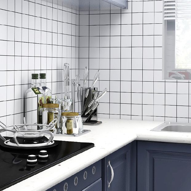 Rectangular PVC 12" X 23" 6-Pack Peel and Stick Wall Tile Kitchen and Bathroom Back Splash