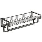 Aluminum modern bathroom accessories set polished gray bathroom shelf/paper holder/robe hook