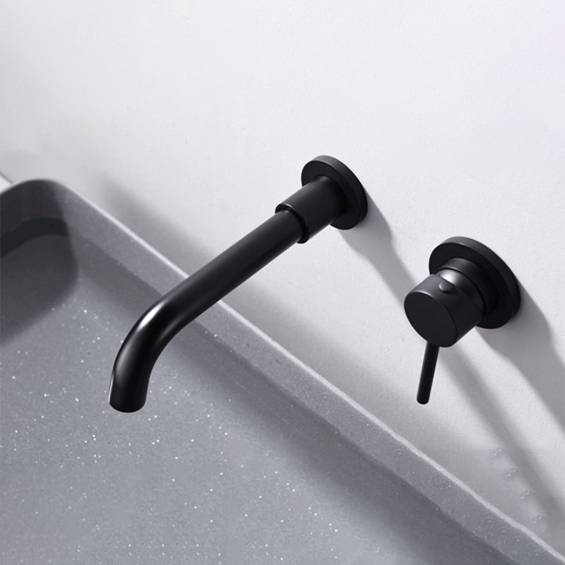 Round Single Handle Bathroom Faucet 2-Hole Wall Mounted Bathroom Faucet with Swivel Head