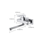 Wall Mounted Bathtub Faucet Trim Polished Chrome Swivel Spout with Hand Shower