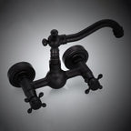 Traditional Wall Mounted Metal Bathtub Filler Low Arc Waterfall Bathroom Faucet