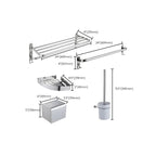 Modern Steel Bathroom Accessory Set Silver Bathroom Accessory Kit