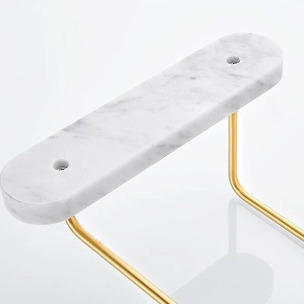 Modern bathroom accessories as a single piece or as a set in marble and metal