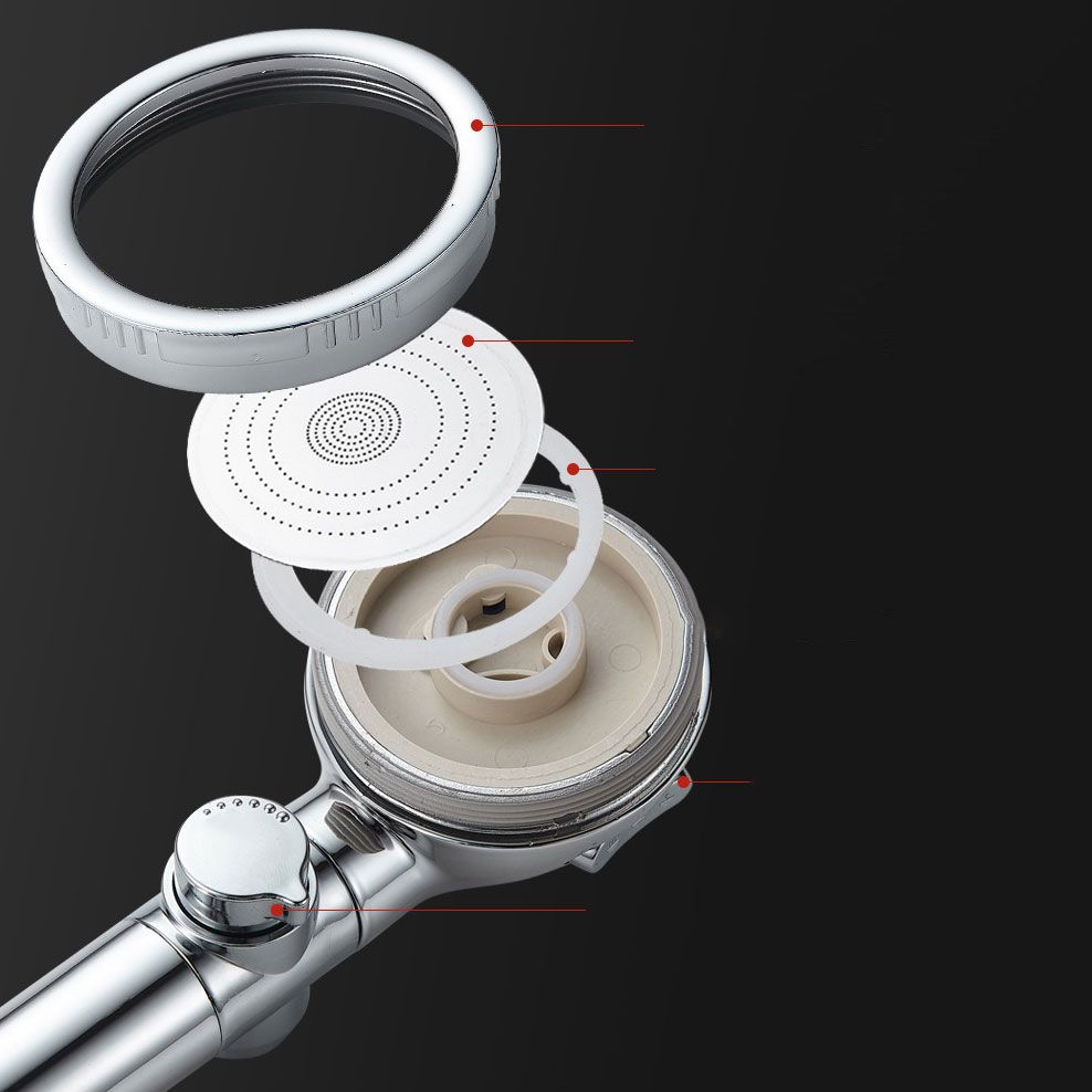 Super high pressure shower head 3 spray adjustable water flow round shower head
