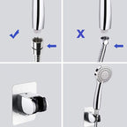 Contemporary Shower Combination Double Shower Head Chrome Wall Mounted Round Shower Head