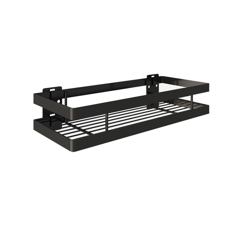 2-piece bathroom shelf made of matte black metal bathroom hardware set