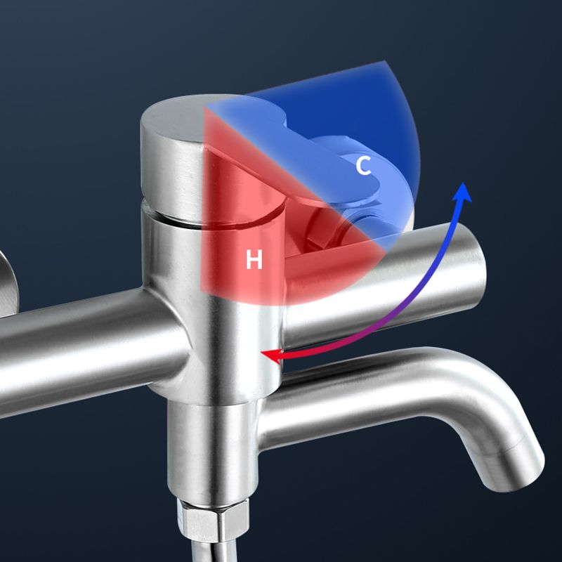 Modern Bathtub Faucet 304 Stainless Steel Swivel Spout Wall-Mounted Bathtub Faucet Cover