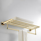 4 Pieces Traditional Bathroom Accessory Set Brass Bathroom Set in Matte Gold