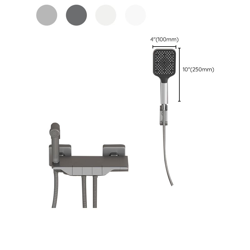 Push-button shower system wall mounting hand shower square shower system with shower hose