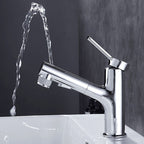 Contemporary sink faucet pull-out basin tap with lever handle