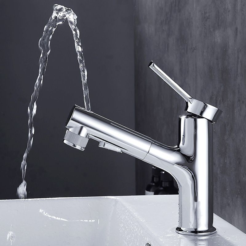 Contemporary sink faucet pull-out basin tap with lever handle