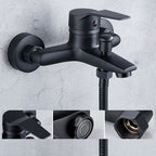 Brass Wall-Mounted Shower System Single Handle Shower with Lever Handle