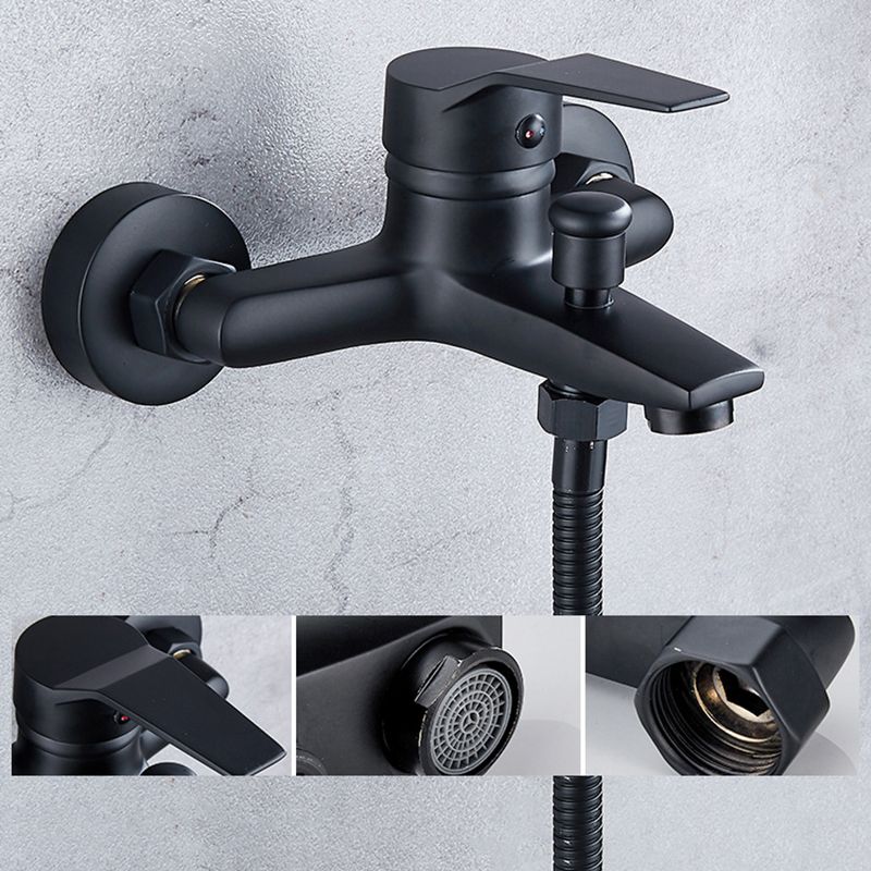 Brass Wall-Mounted Shower System Single Handle Shower with Lever Handle