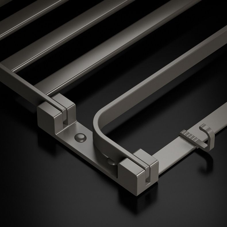 Modern Gray Bathroom Accessory Set Aluminum Stainless Steel Bathroom Shelf/Towel Hooks/Towel Bar