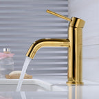 Modern 1-Hand Basin Faucet Gold Brushed Sink Faucet Brass