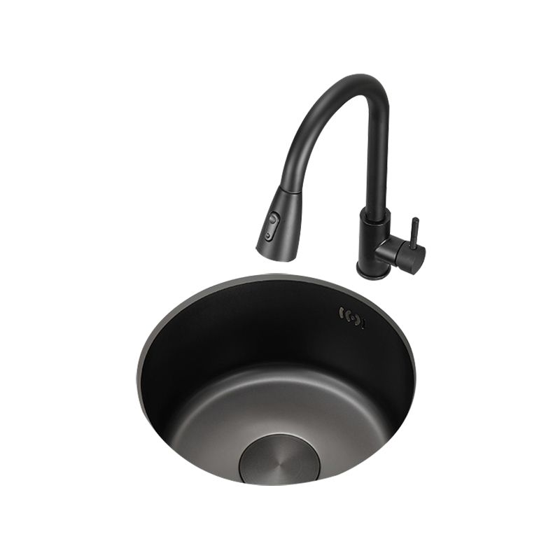 Kitchen Sink Round Single Bowl Color and Scratch Resistant Under-mounted Stainless Steel Kitchen Sink