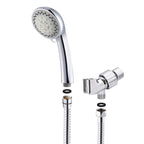Round Handheld Showerhead in Silver Leak-Resistant Wall-Mounted Showerhead