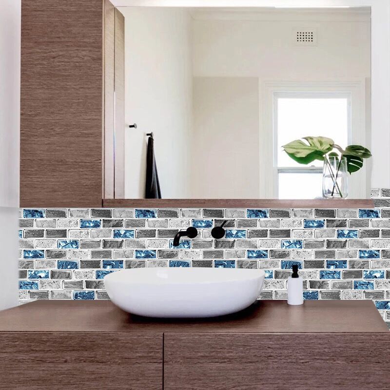 Peel and Stick Wall Tile Water Repellent Rectangle PVC Peel & Stick Subway Tile