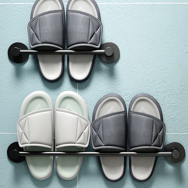 2-piece modern bathroom accessory set metal slipper rack/towel bar