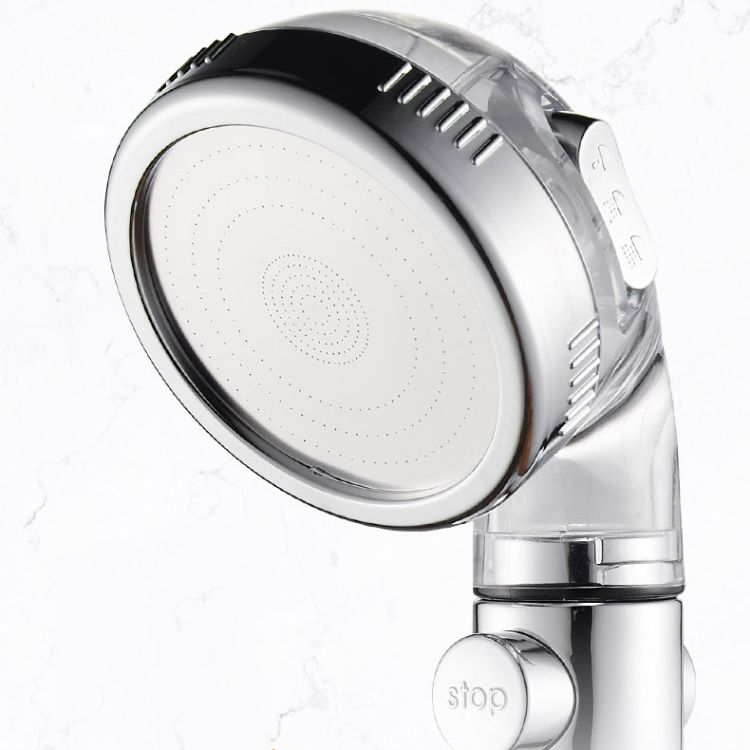 Modern Handheld Shower Head Round Filter Ball Spray Head in Silver