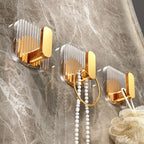 Modern Golden Bathroom Accessories Single Piece or in Set with Bathroom Shelf